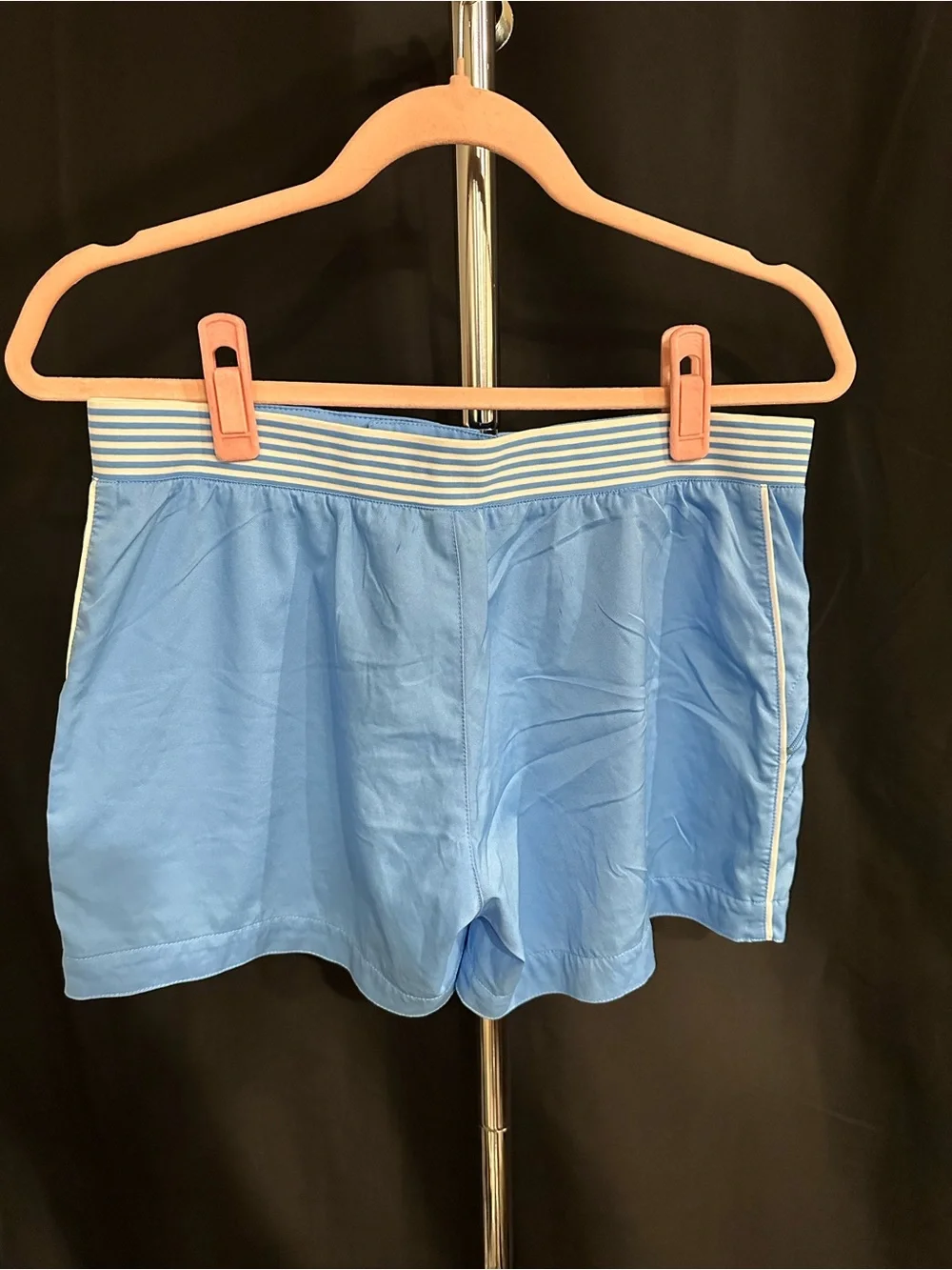 Nike Light Blue Women's Athletic Shorts with Striped Waistband